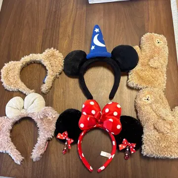 디즈니 캐릭터 머리띠 4개 세트 장갑 덤 포함