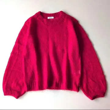 새상품급 뷰티 앤 유스 모헤어 알파카 컬러 니트 오버 풀오버 레드 F