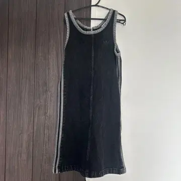 adidas 블랙 데님 슬리브리스 원피스 XS