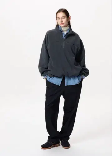 UNIQLO 오버사이즈 하프 지퍼 풀오버 XL