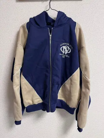 SUMWON M 풀 집업 저지 네이비/베이지