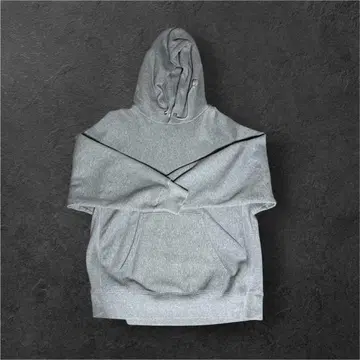 그레이 후드 부착 후드 맨투맨