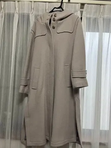 슬로브 이에나 후드 부착 더플 코트 라이트 베이지