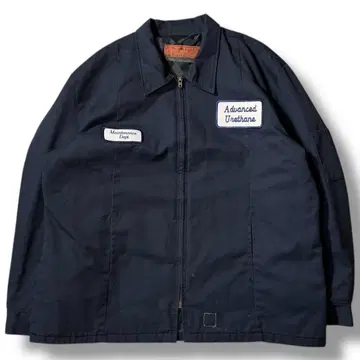 90s USA제 워크 자켓 네이비 기업 와펜 빈티지