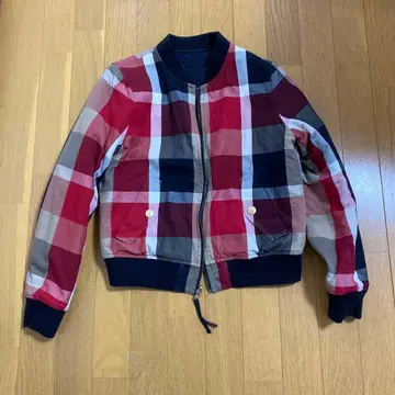 리버서블 블루종 여성용 블랙 체크