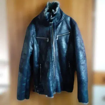 블랙 가죽 싱글 라이더 자켓 사이즈 L