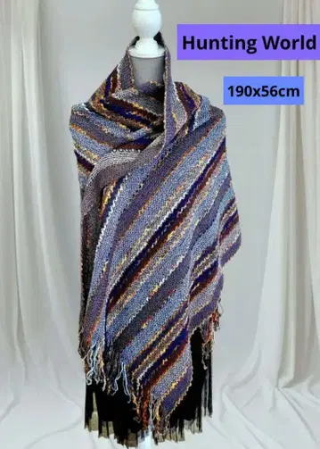 새상품급 Hunting World 헌팅월드 물결 스트라이프 머플러