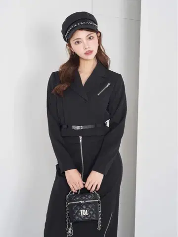 Darich 허리 벨트 숏 자켓 BLK