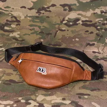 [ ZOO YORK ] 웨스트 파우치 인조 가죽 브라운