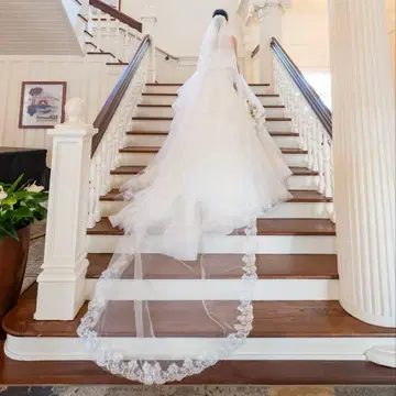 레이스 장식 웨딩 베일 베일 다운 가능