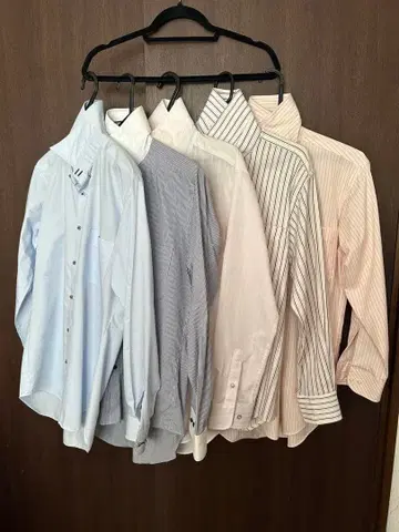 남성용 긴팔 와이셔츠 묶음 판매 9장