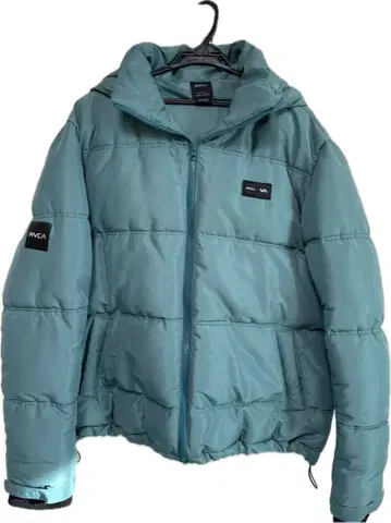 RVCA 후드 부착(탈착 가능) 다운 자켓 M 사이즈 민트 그린