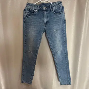 EDWIN 데미지 가공 스키니 청바지 라이트 블루