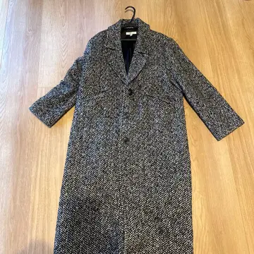 가격 인하 MOUSSY 헤링본 롱 코트 블랙 화이트 사이즈 1 가을/겨울