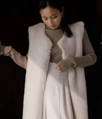 anuans 캐시미어 혼방 핏 리브 니트탑 베이지