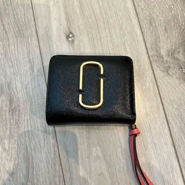 마크 제이콥스 블랙 접이식 지갑 핑크 바이컬러