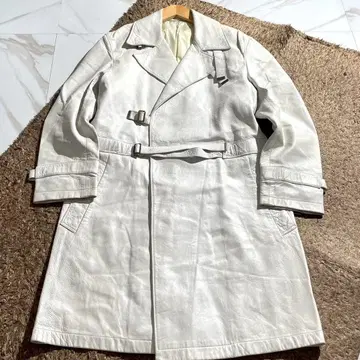 새상품급 JIL SANDER 더블 가죽 트렌치코트 벨트 롱 코트