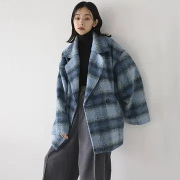 체크 코쿤 미들 코트 hellam 미니스타 겨울 바운드 코디