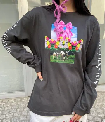 HEY! Mrs ROSE(헤이!미세스로즈) 소 패턴 롱T