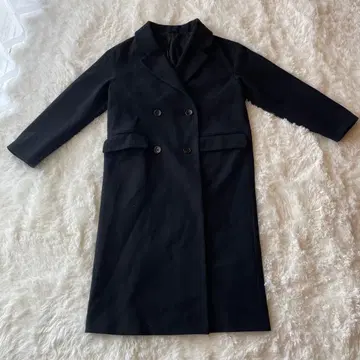 지유 니트 멜톤 테일러드 코트 S 블랙 롱 코트 깔끔한 새상품급