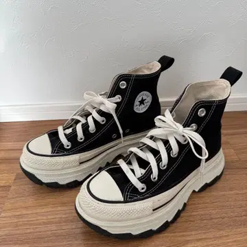 Converse 블랙 하이컷 스니커즈 통굽