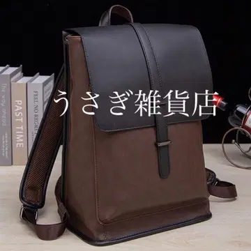 하자품 남성용 대용량 백팩 레트로 백팩 브라운 가죽