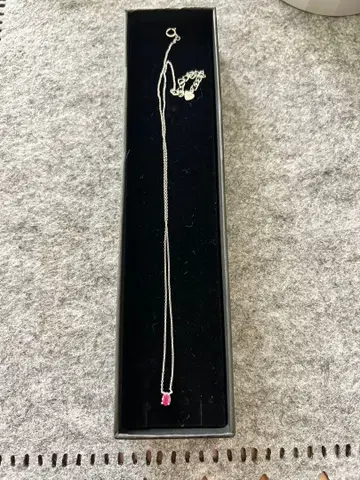 실버 목걸이 핑크 스톤