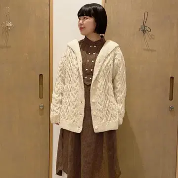 네팔 핸드 니트 세일러 가디건