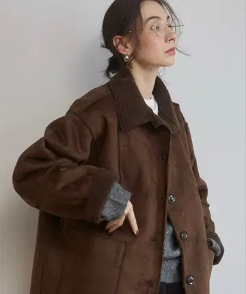 ANGIE 페이크 무스탕 자켓 코트