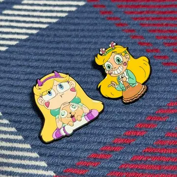 악마 버스터 스타버터플라이 프린세스 핀즈 핀 배지 브로치 2개