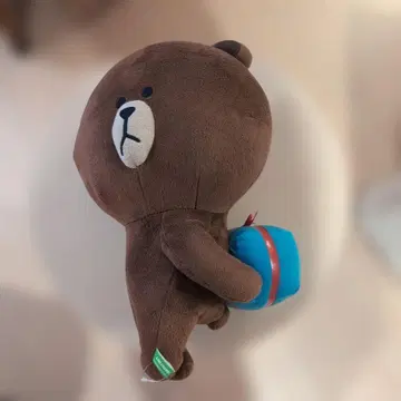 LINE FRIENDS 브라운 봉제 인형 파란 선물 포함 곰