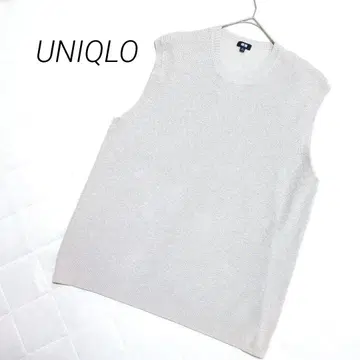 UNIQLO 유니클로 지레 베스트 니트 리브 편직 베이지 XL 사이즈