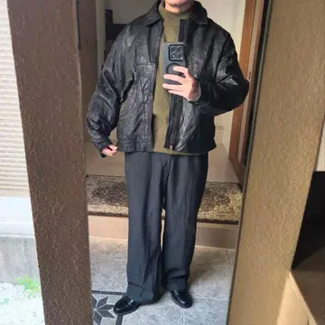 70s 80s 천연 가죽 C&C 지퍼 빈티지 양가죽 레더 자켓