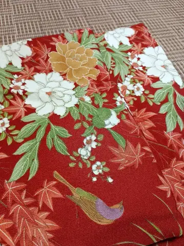 호몬기 빨간 꽃무늬 학무늬