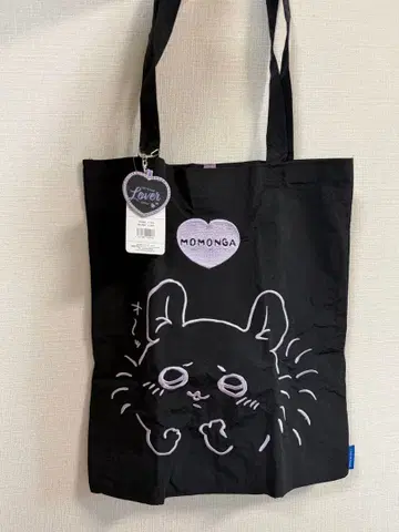 치이카와 (먼작귀) 자수 토트백 모몽가 하트 블랙 자수 키링 포함