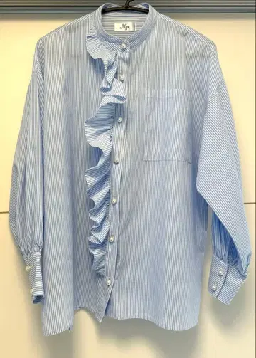 Myu 펄 프릴 블라우스