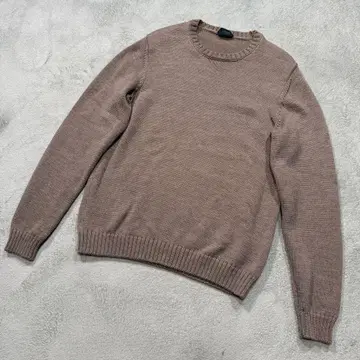 자노네 5 게이지 두꺼운 원단 둥근넥 니트 50 사이즈 브라운