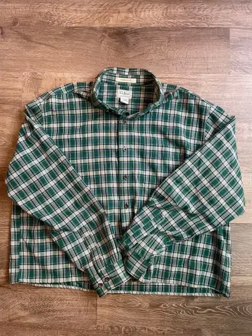 L.L.Bean 그린 계열 체크 긴팔 셔츠