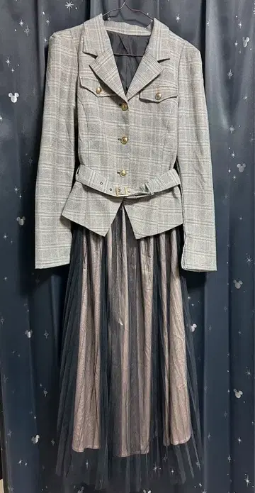 ROYAL PARTY 자켓 도킹 플리츠 튤 원피스 F 사이즈