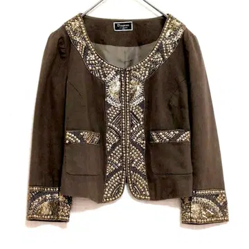 [ 새상품급 ] Diagram 다이어그램 비쥬 노카라 자켓 자수 금