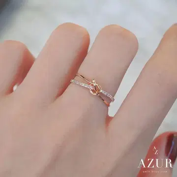 [ 새상품급 ] AZUR 지르코니아 노트링 로즈 골드
