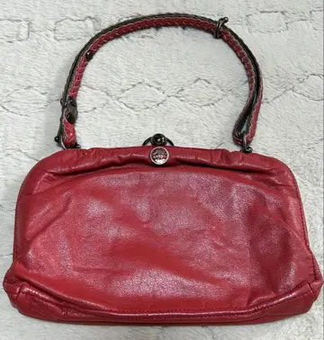 긴자 엔젤 ANGEL GINZA 가마구치 가죽 가방 빨간색 핸드백