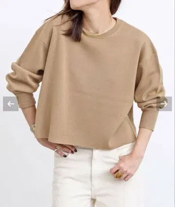 [새상품급] 라빠르망 숏 크루넥 니트 베이지