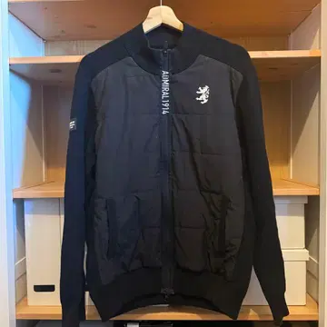 Admiral 풀 집업 스웨터 블랙