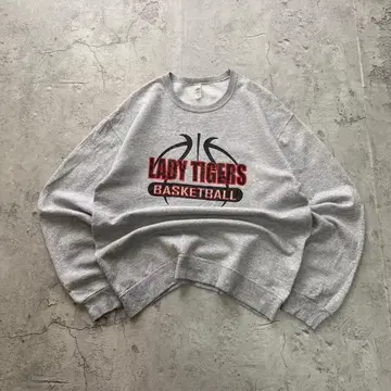 저지 USA 구제 의류 맨투맨 프린트 트레이닝복 그레이 M 사이즈