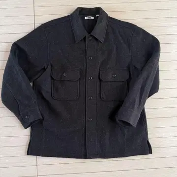 UNIQLO 블랙 셔츠 자켓 XL CPO 멜톤