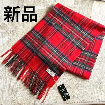 새상품 타탄 체크 머플러 Shepherds Land 램스울 100%