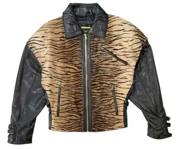 GACCA 가카 송치 절개 가죽 블루종 자켓 블랙 40