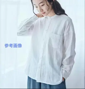 나카가와 마사시치 상점 면린넨 거즈 휴일 셔츠 화이트