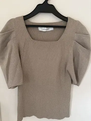 LAGUNAMOON 퍼프 슬리브 반팔 라메 니트